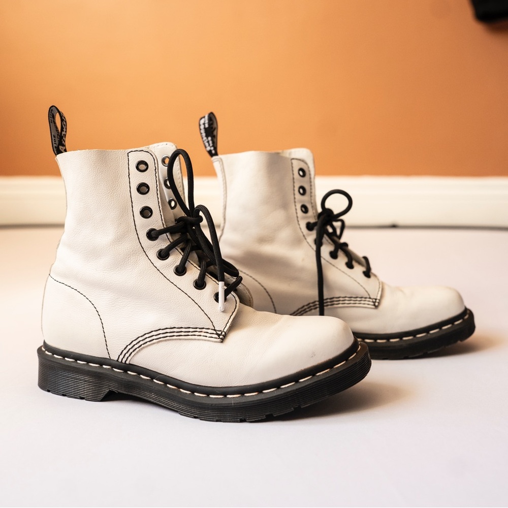 Dr. Martens Doc 1460 Pascal White Leather Women's Soft Toe Boots